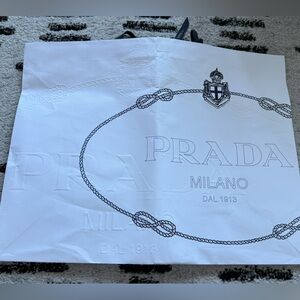 Prada White Logo Shopping Bag